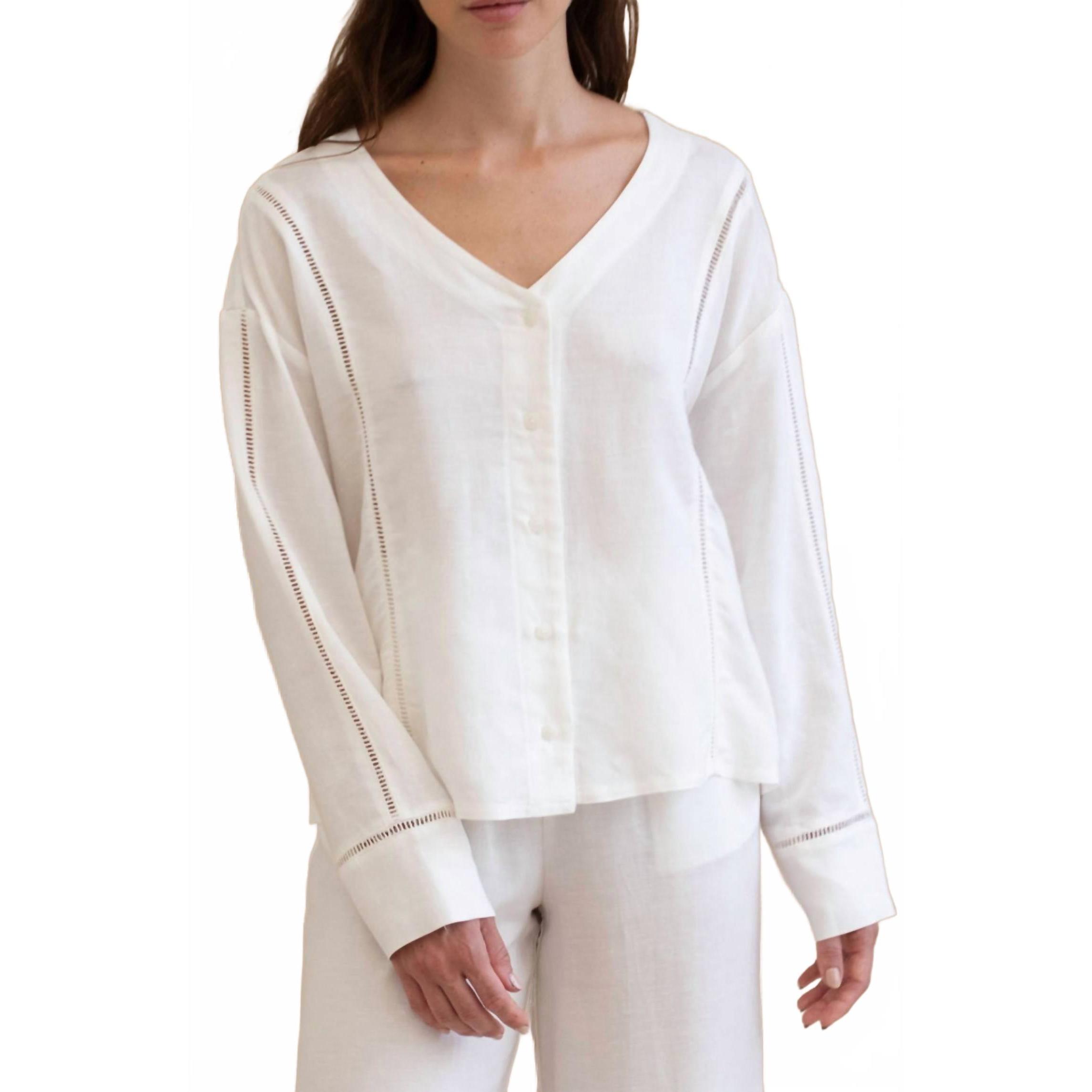 New Mus & Bombon Marshal Long Sleeve Shirt In Blanco